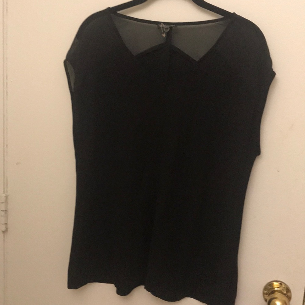 black sheer blouse